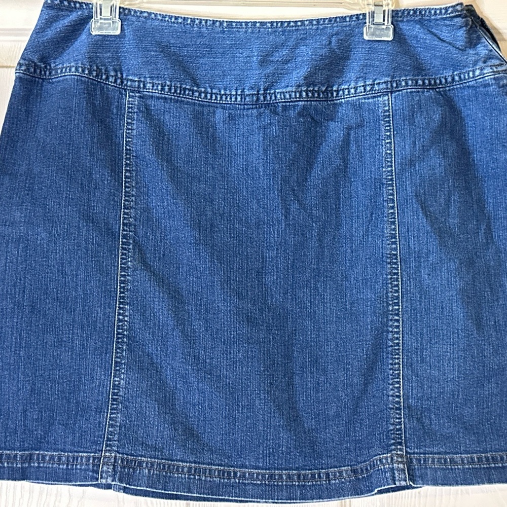 EUC St. John's Bay Blue A-Line Mini Skirt Casual Size 14W‎